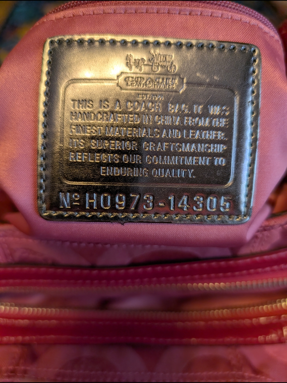 Coach Madison Op Art Maggie hobo bag hot pink jacquard fabric Y2K Rare Purse - Picture 10 of 10